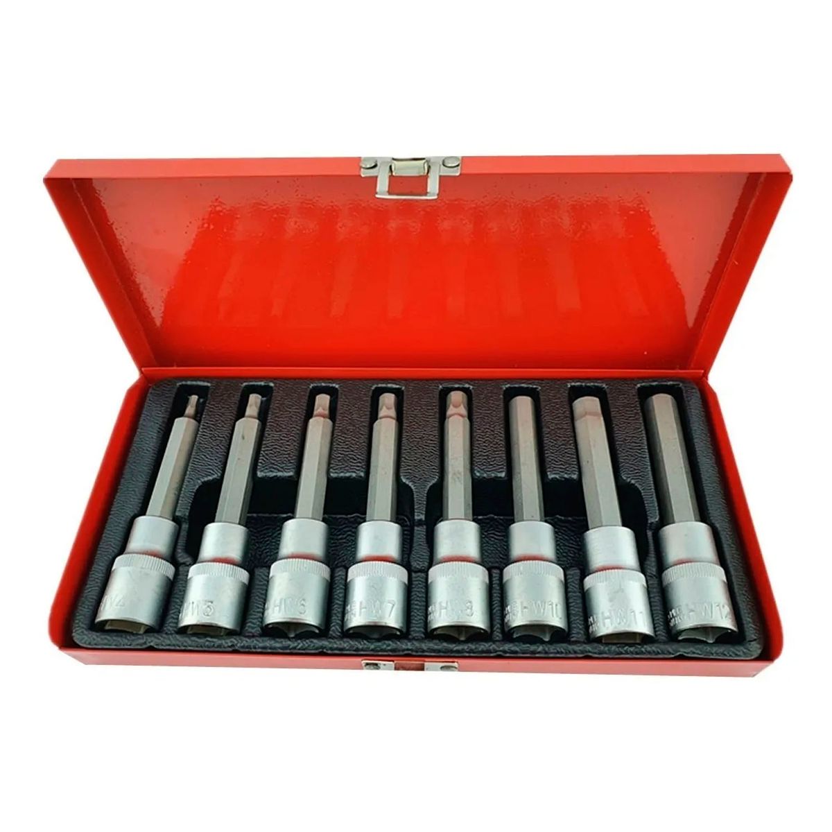 TOTAL TOOLS - Kit Set Juego Dados Allen Largo Cuadrante 1/2 8 Piezas