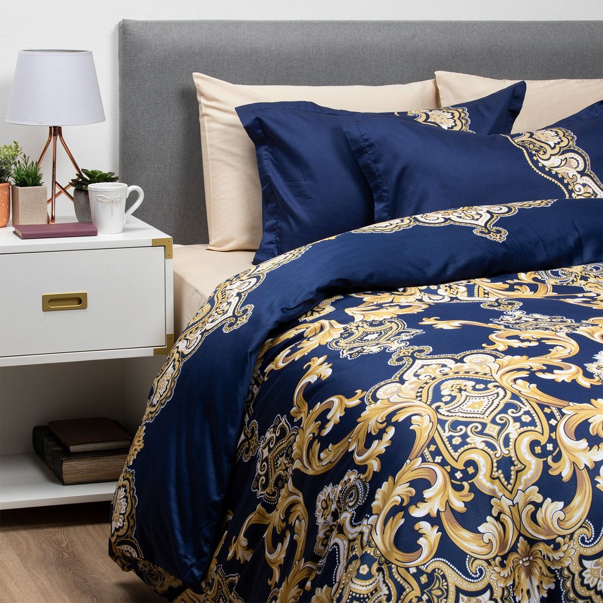 GENERICO - Set con Funda de Plumón Artesa satén Súper King