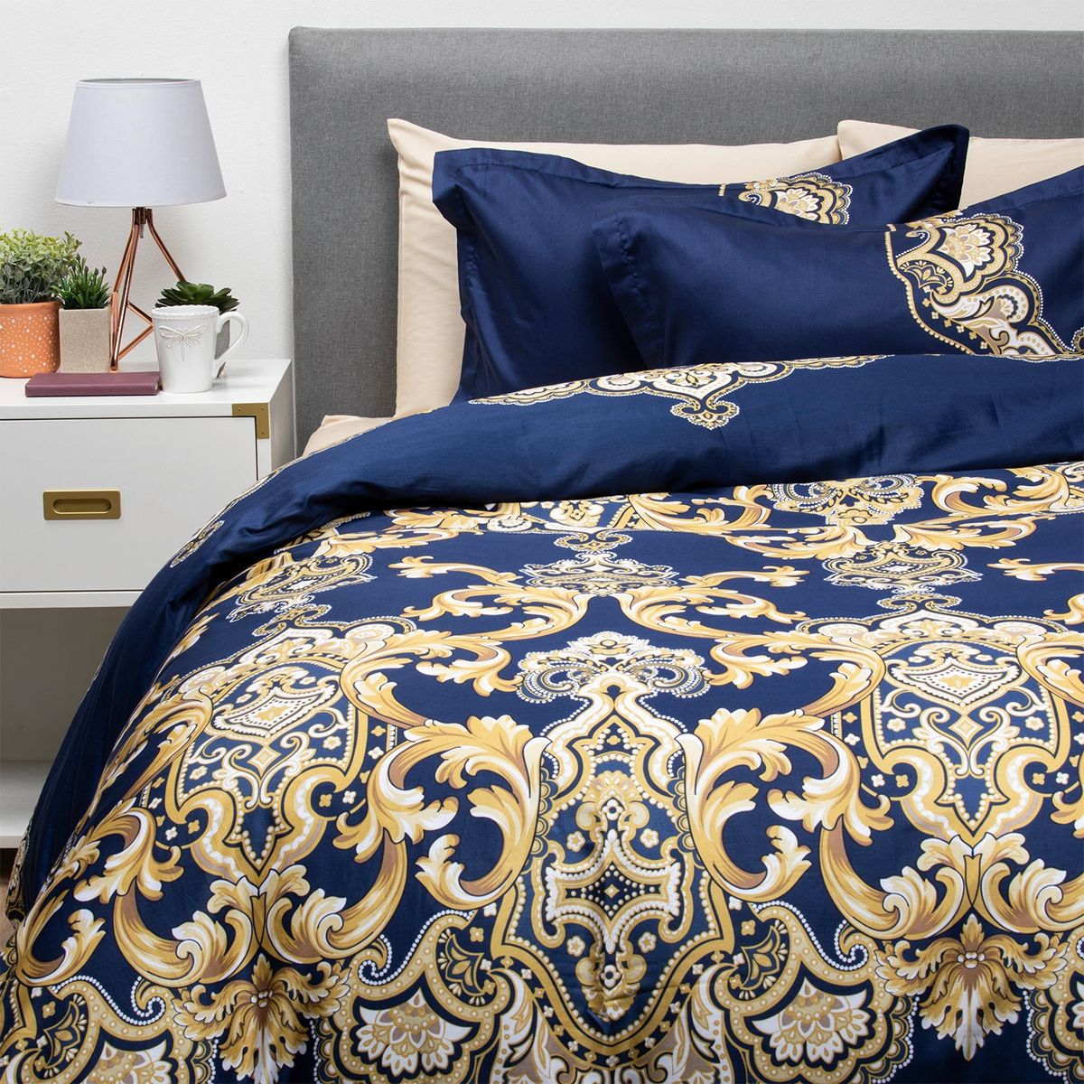 GENERICO - Set con Funda de Plumón Artesa satén Súper King