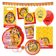 COTILLON ACTIVARTE - Pack Cumpleaños Perro Chocolo X 12 Cotillón Activarte