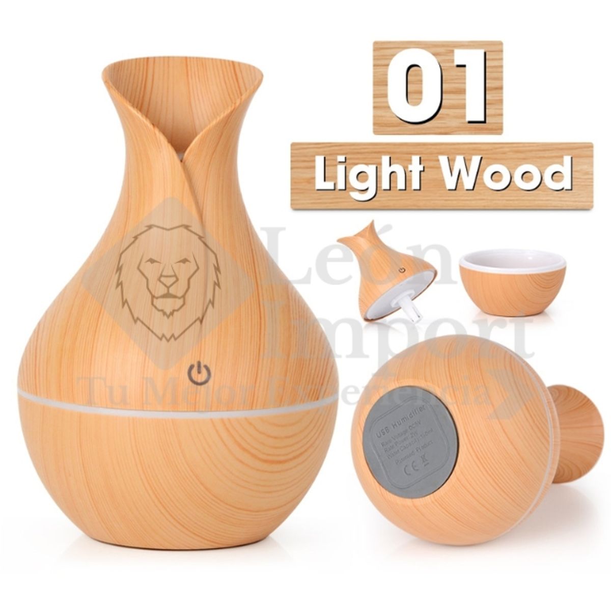 GENERICO - Humidificador de Aire Aromatizador 300ml Usb + 12 Esencias