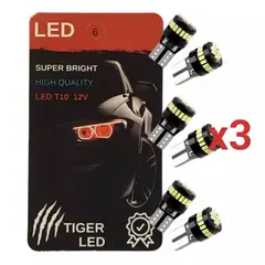 GENERICO - Kit 6 Ampolletas Luces Led T10 Cola De Pescado 5w Canbus