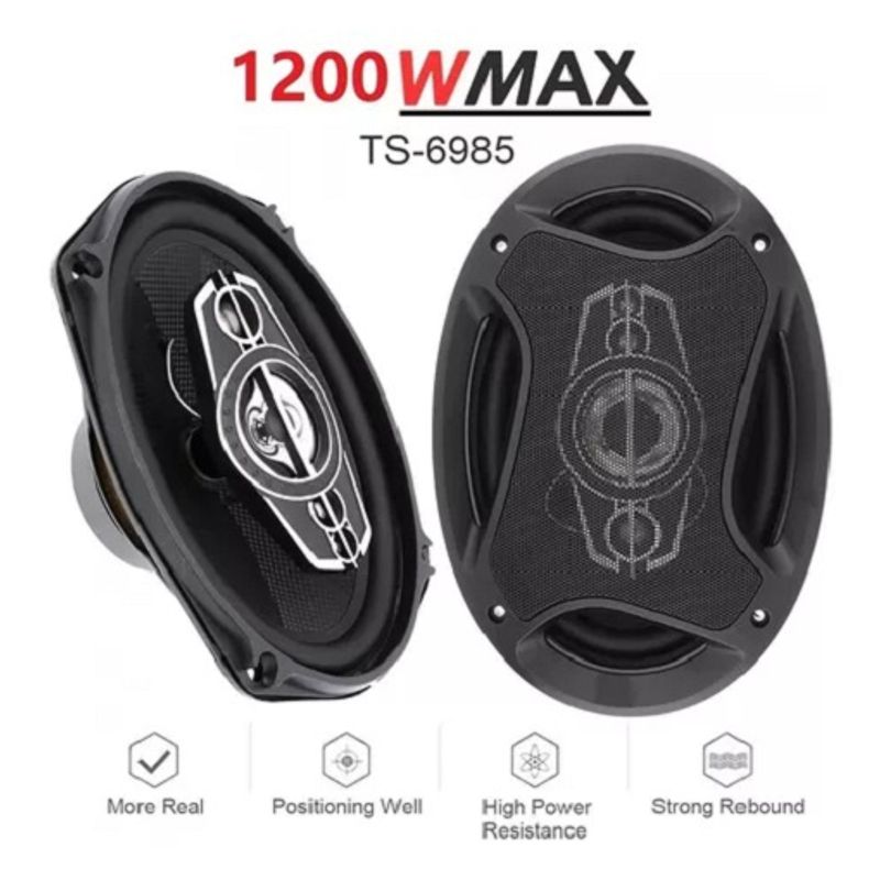 GENERICO - Kit 2 Parlantes Auto 6x9 Ovalados 1200w Coaxial 5 Vías Hifi 213092
