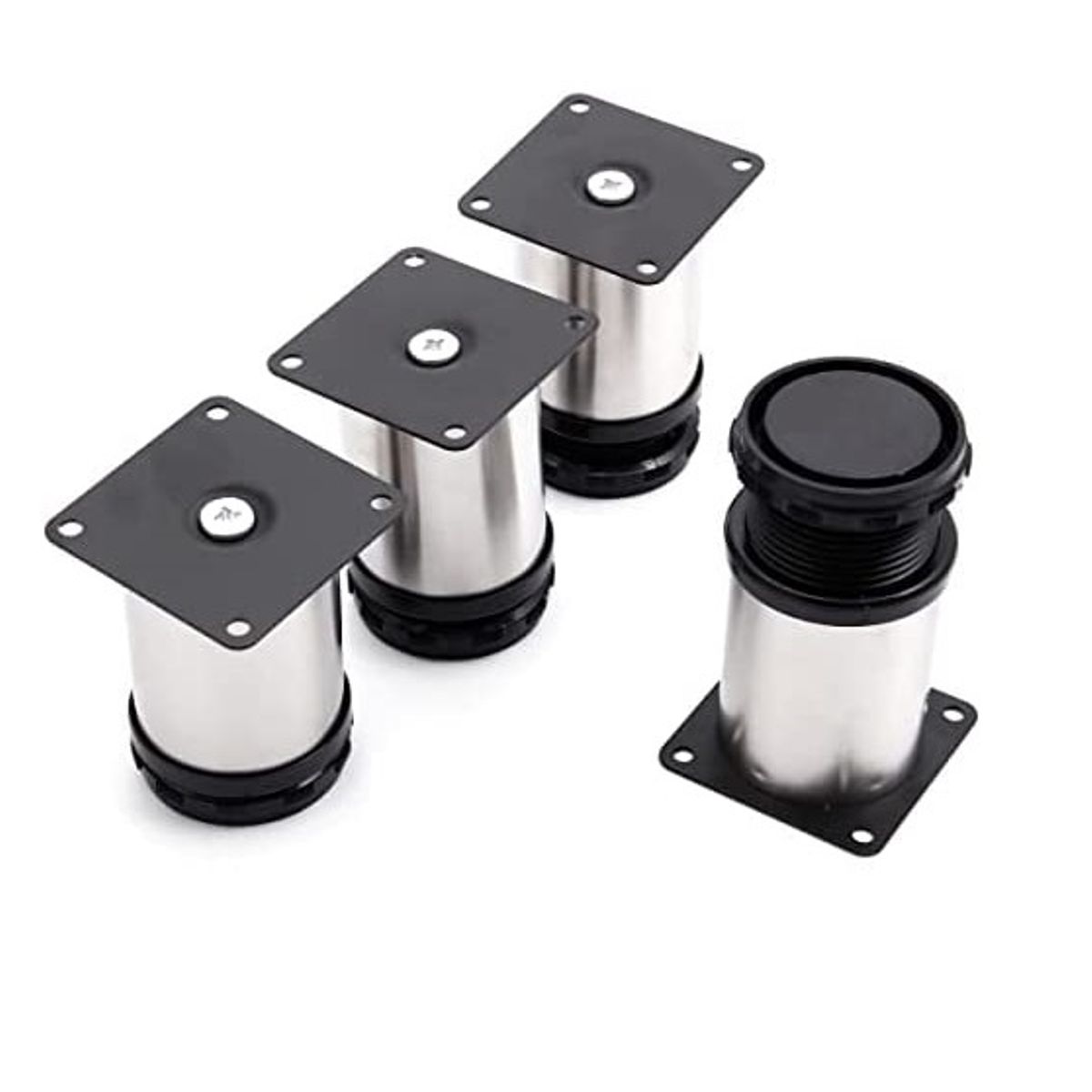 GENERICO - Patas Cortas Metálicas 120x50 mm Pack 4 Unidades.