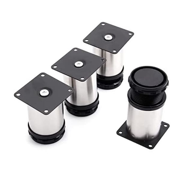 GENERICO - Patas Cortas Metálicas 120x50 mm Pack 4 Unidades.