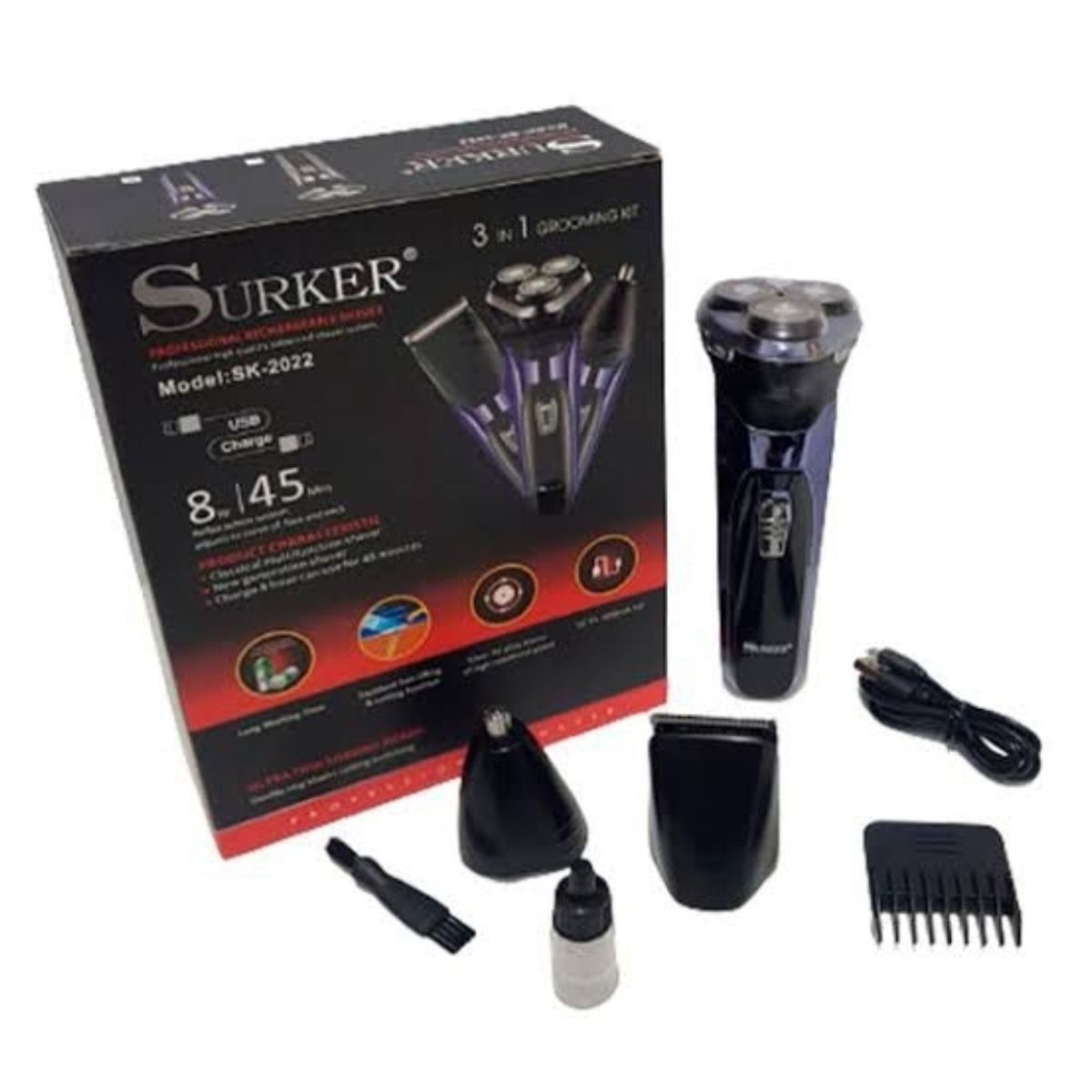GENERICO - Maquina de afeitar 3 en 1 GROOMING kit