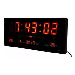 GENERICO - Reloj Digital Pared Led Fecha Temperatura