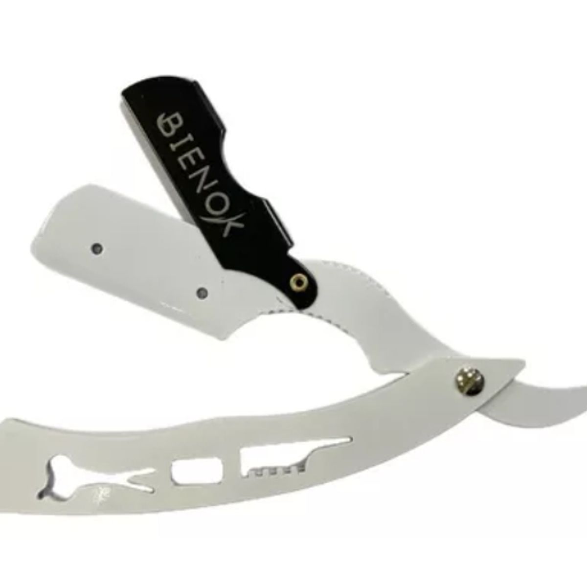 GENERICO - Kit Navaja Blanco Con 20 Repuestos, Barbero, Barberia