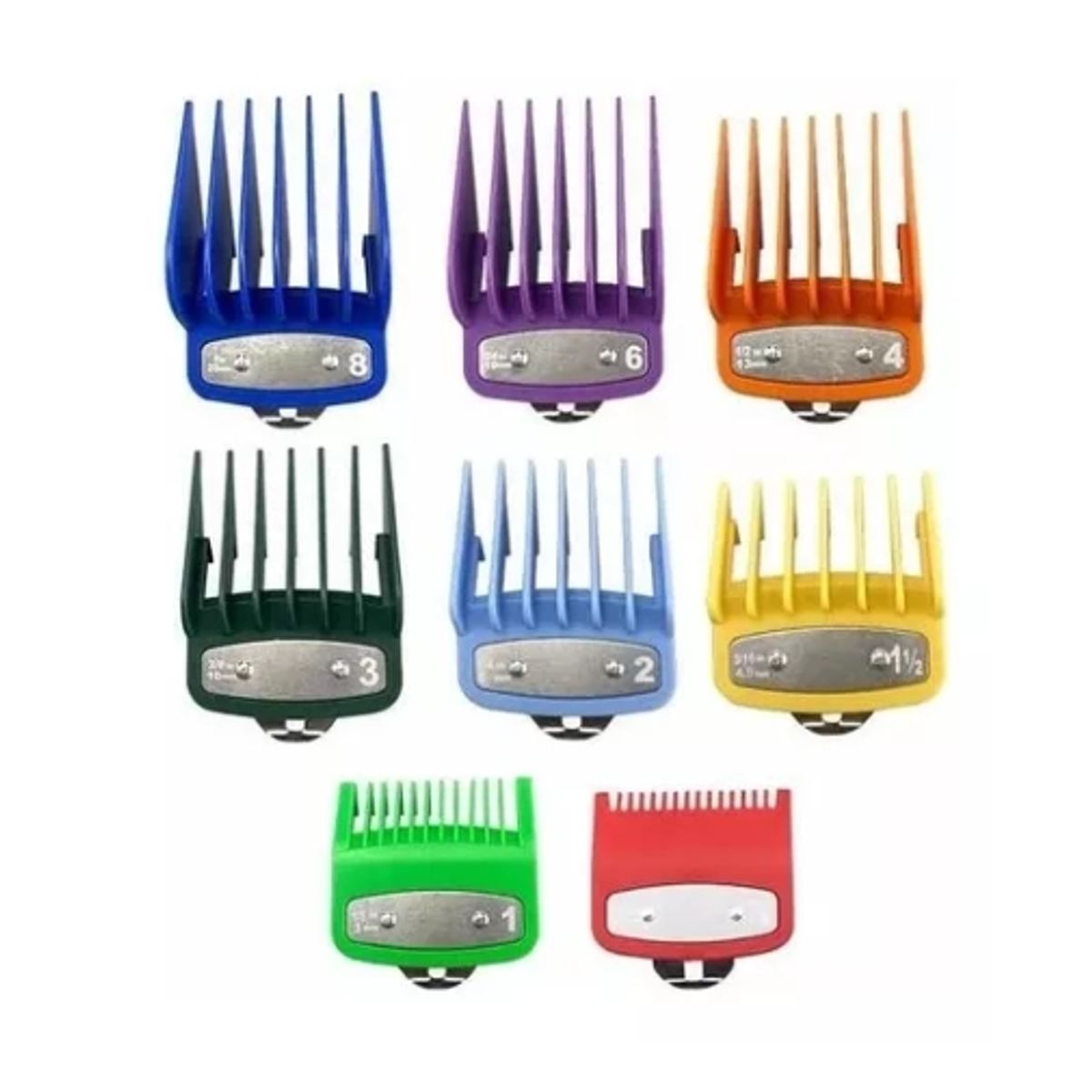 GENERICO - Kit 8 De Peines Alzas Intermedias Para Máquina De Barberia Metal