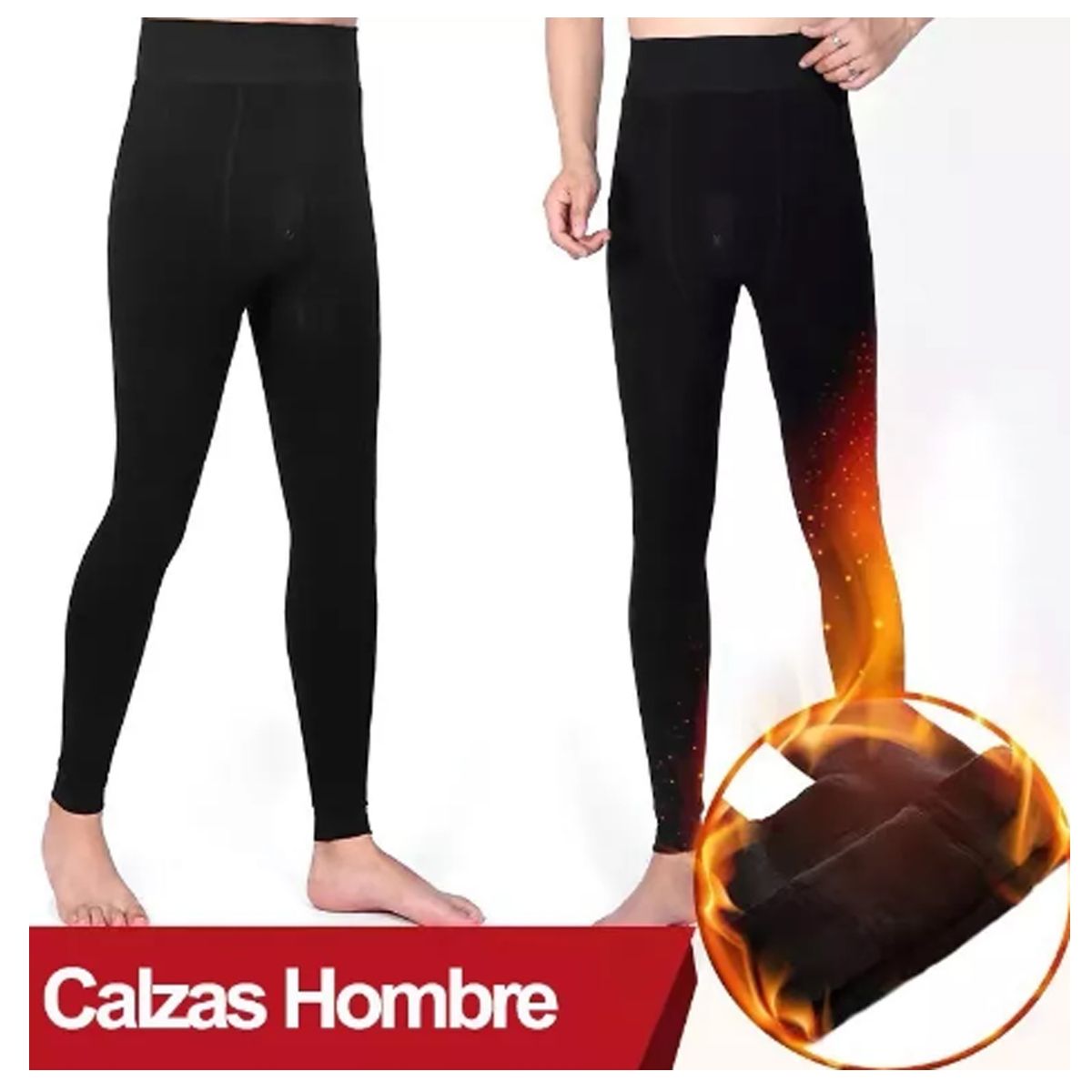 EVERSO - Pack 6 Calzas Polar Hombre Con Bamboo Elástico Y Elegante.
