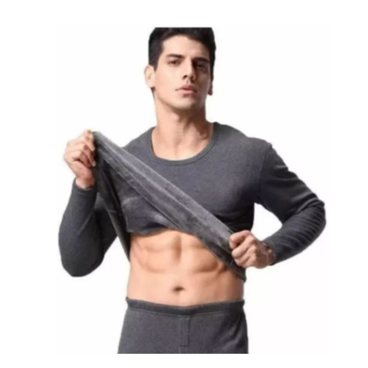 EVERSO - Pack 6 Camiseta Hombre Manga Larga Algodón Con Polar