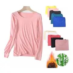 EVERSO - Pack 3Camisetas Bambú Mujer Con Polar Negro con blanco