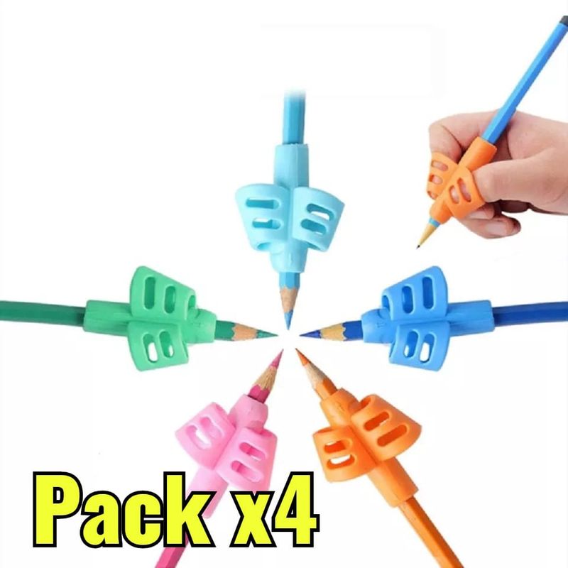GENERICO - Pack x4 Corrector Escritura Ergonomico Guiador Lapices