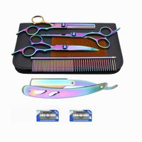 Kit Tijeras Corta Pelo Entresacadora Filo Navaja Estuche