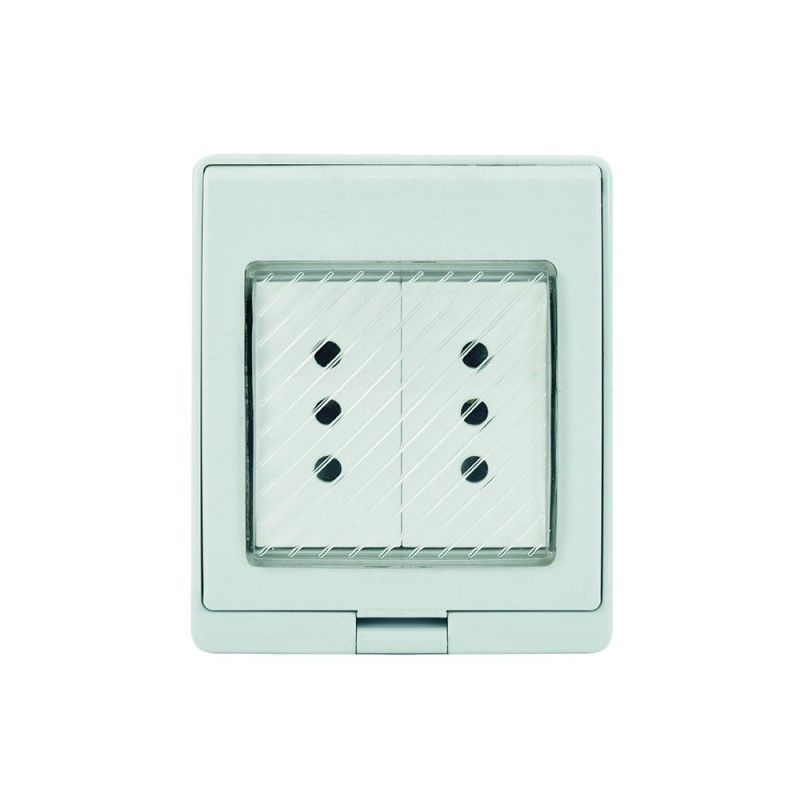 LEXO - CAJA HIDROBOX INTERPERIE CON TOMACORRIENTE DOBLE 10A 250V IP55