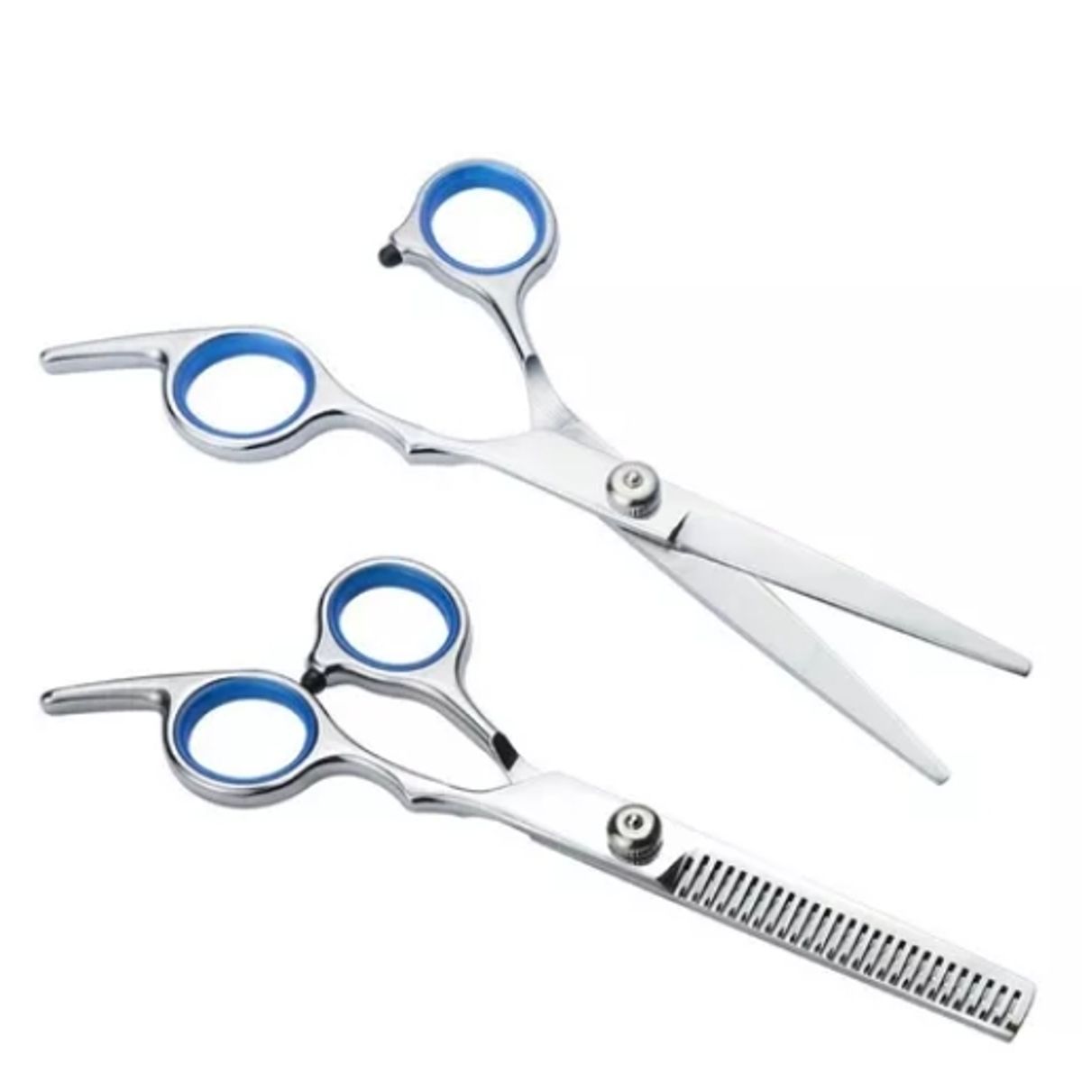 GENERICO - Set Tijera De Corte Filo Navaja  Esculpidora Profesional Azul