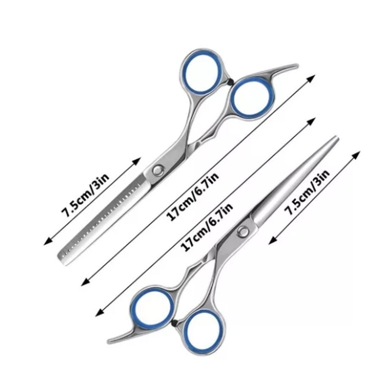 GENERICO - Set Tijera De Corte Filo Navaja  Esculpidora Profesional Azul