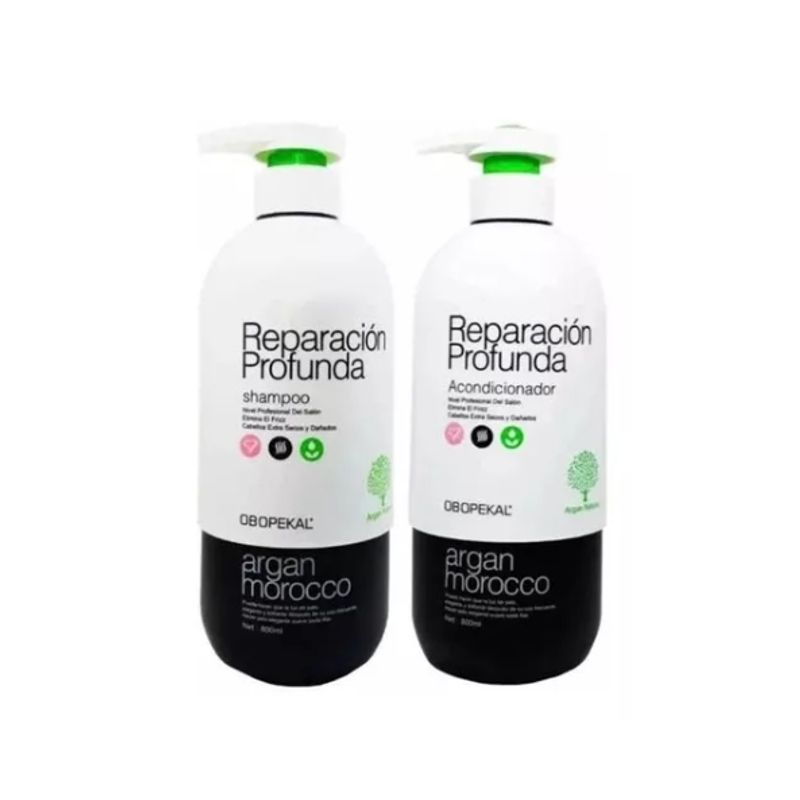 OBOPEKAL - Pack Shampoo 800ml Y Acondicionador 800ml Argan Morocco