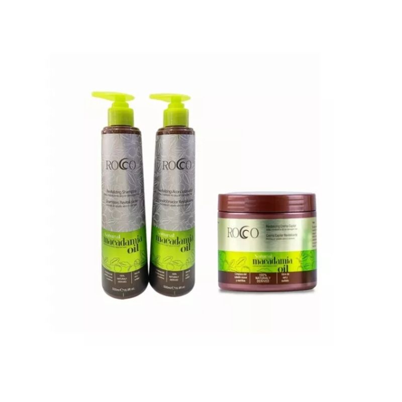 ROCCO - Kit Shampoo Acondicionado  Crema Rocco Macadamia Oil 500ml