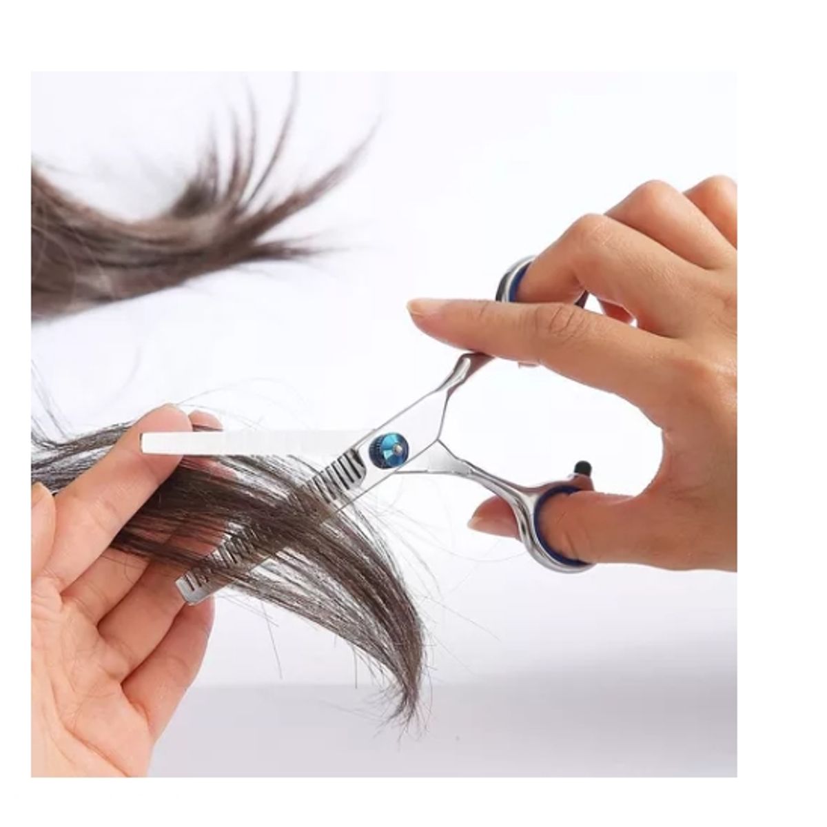 GENERICO - Tijera Peluquero Filo Navaja Profesional Azul