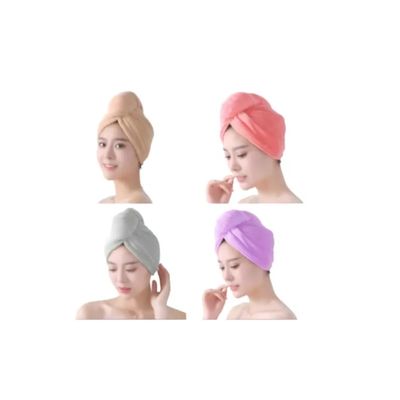 Imagen 2 del producto 4 Toalla Gorro Turbante Microfibra Para Secar Cabello Ducha