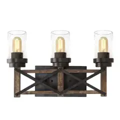 ELECTRICA STORE - LÁMPARA APLIQUE LED DE ESTILO RÚSTICO INDUSTRIAL CON 3 PANTALLAS E27