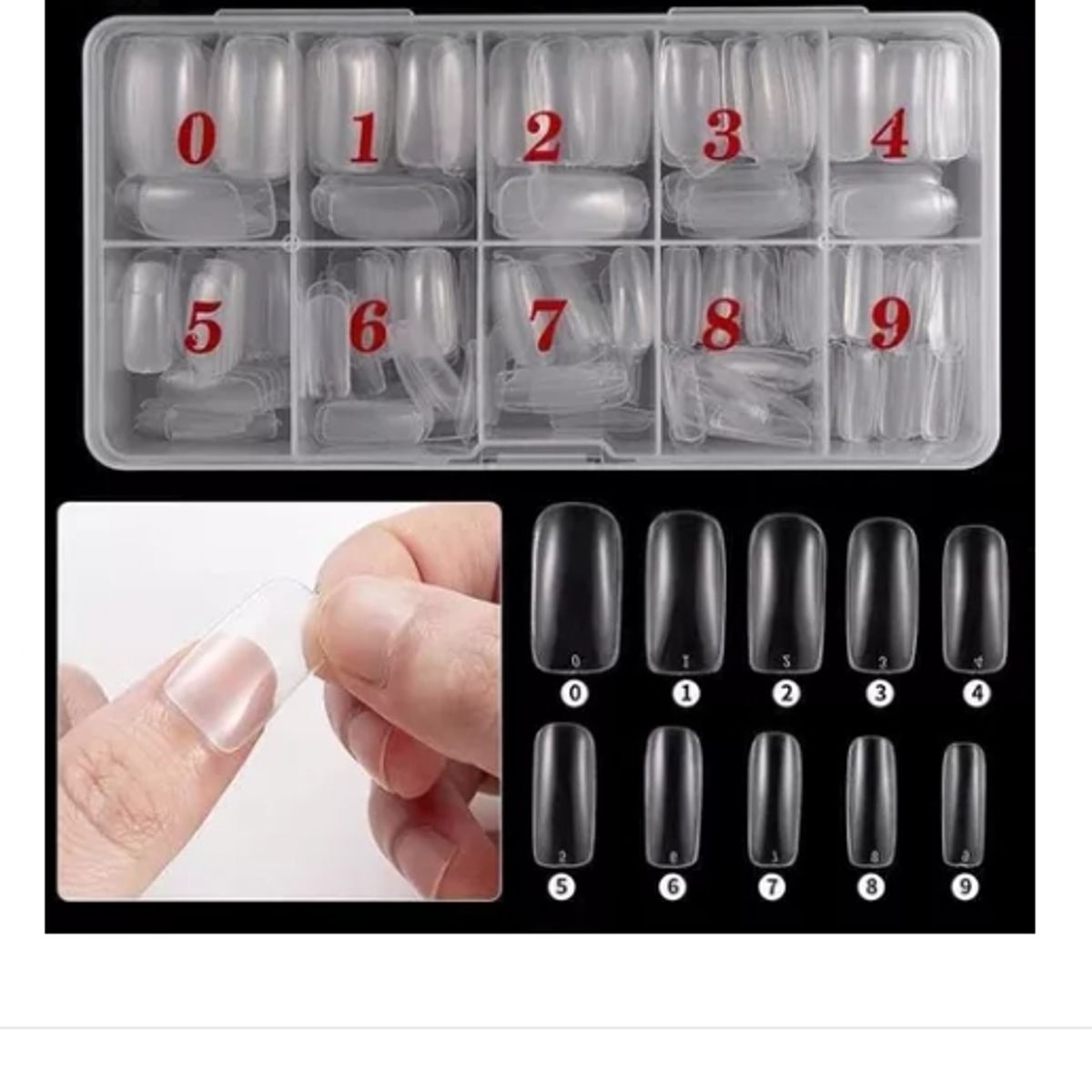 GENERICO - Caja De Uñas Postizas Transparente ( 500 Unid )