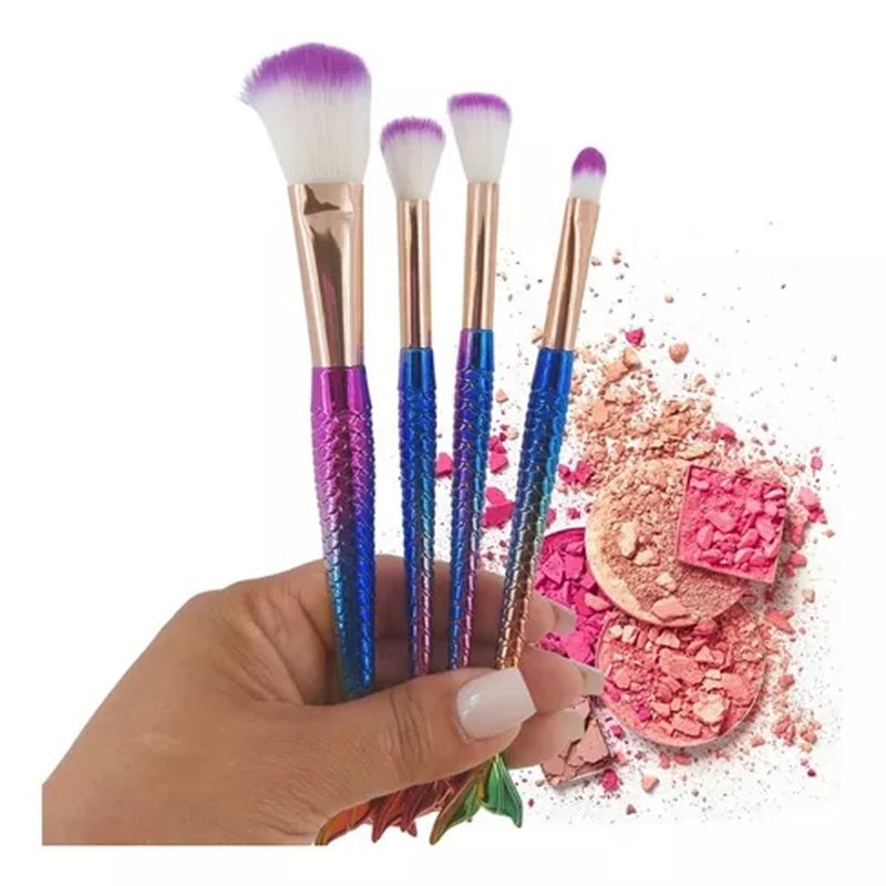 GENERICO - Set Brochas Y Pinceles De Sirena Para Maquillaje Profesional