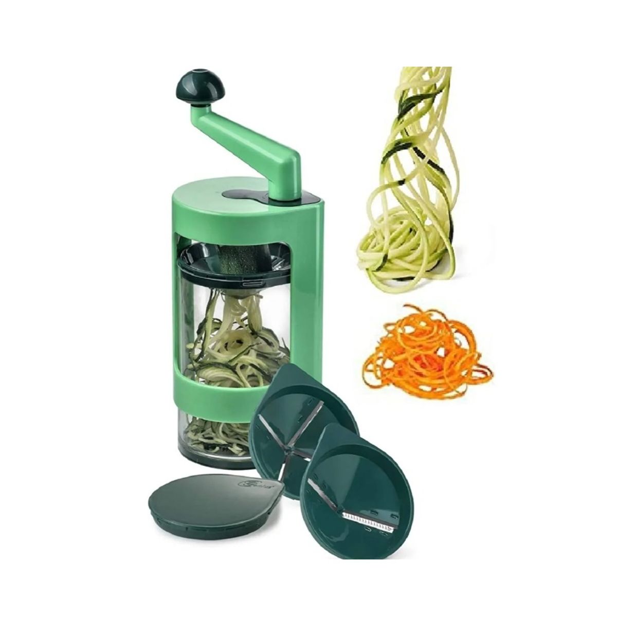 GENERICO - Rebanador En Espiral Rallador Y Rebanador Manual Con Base