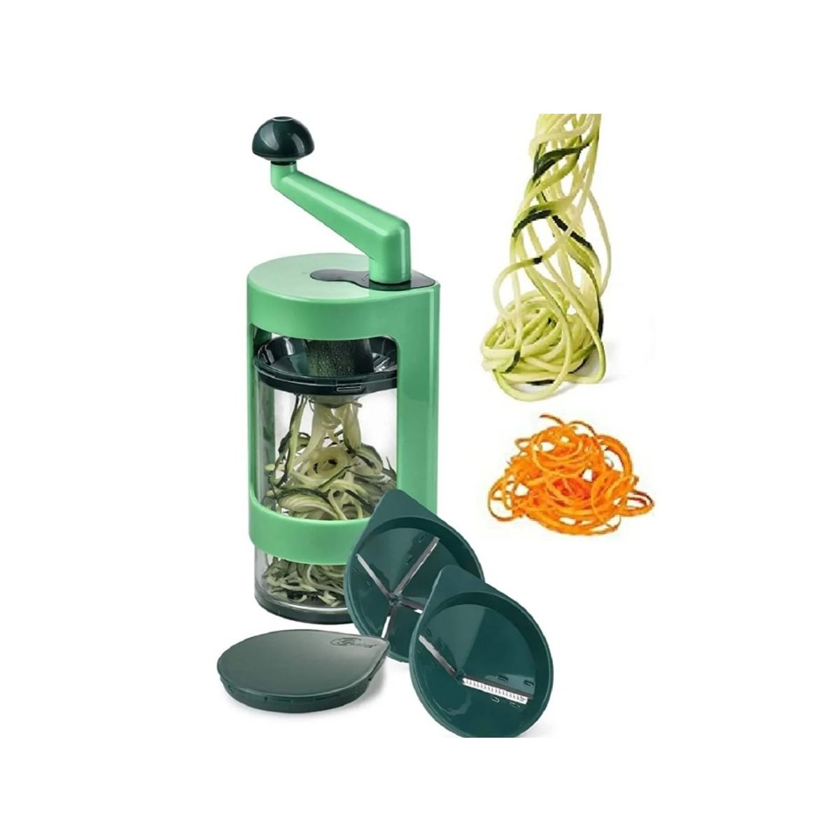 GENERICO - Rebanador En Espiral Rallador Y Rebanador Manual Con Base