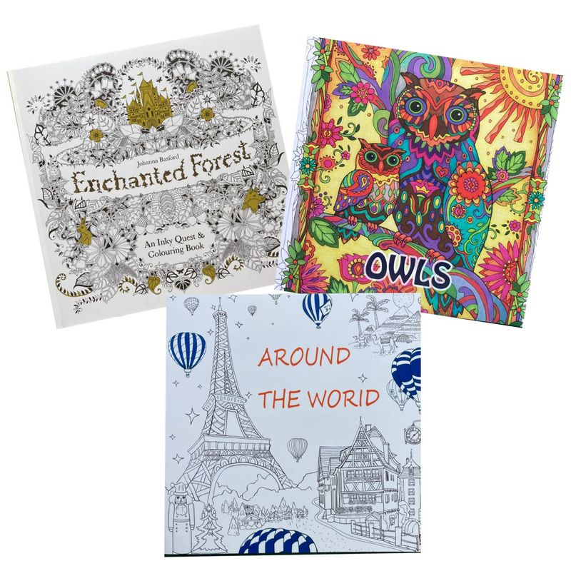 GENERICO - Pack 3 Libros para colorear mandalas