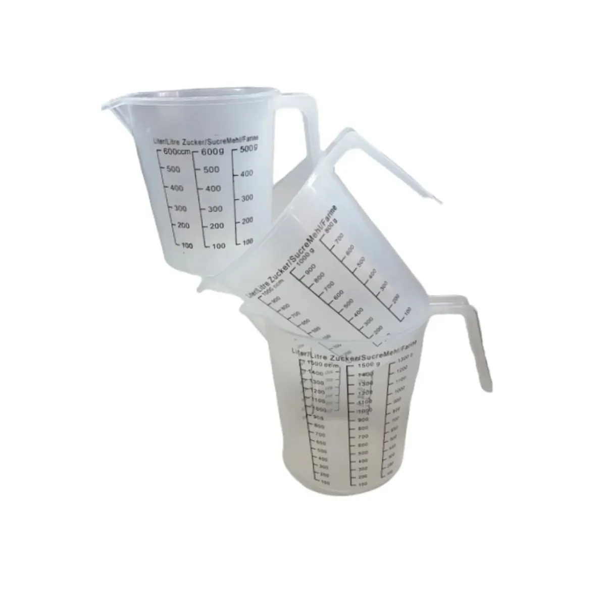 GENERICO - Set 3 Jarros Plasticos Medidas Repostería Cocina Tazas