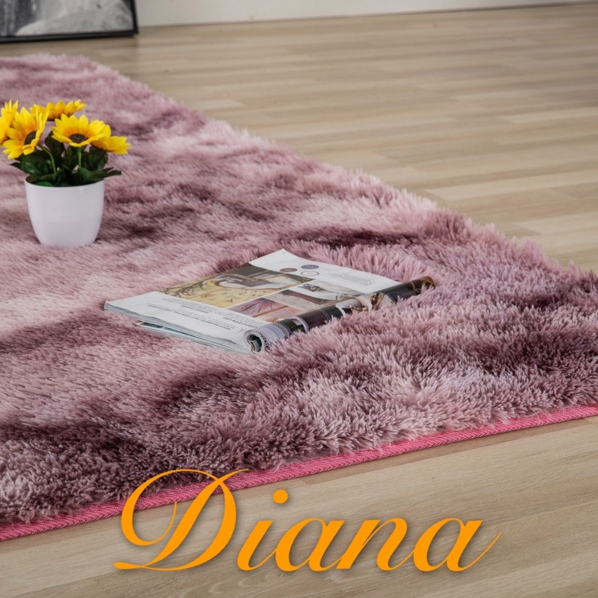 GENERICO - Alfombra Peludas Tipo Shaggy 240Cm X 200Cm Rosa Jaspeado