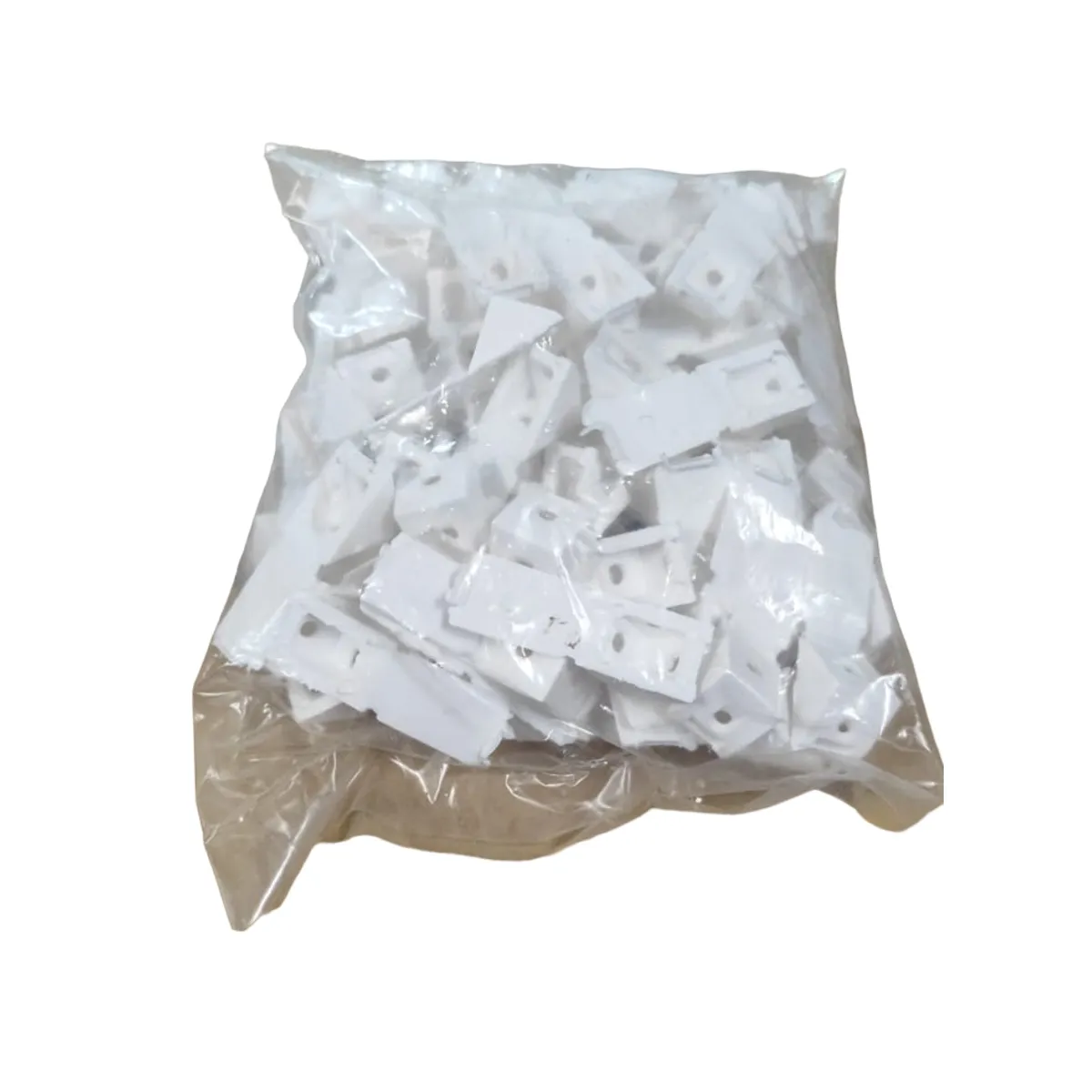 GENERICO - Escuadras Plásticas Triangular Blanca Bolsa 100 Unidades