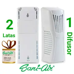 GENERICO - PACK 2 LATAS SANI AIR MAS 1 DIFUSOR A PILA
