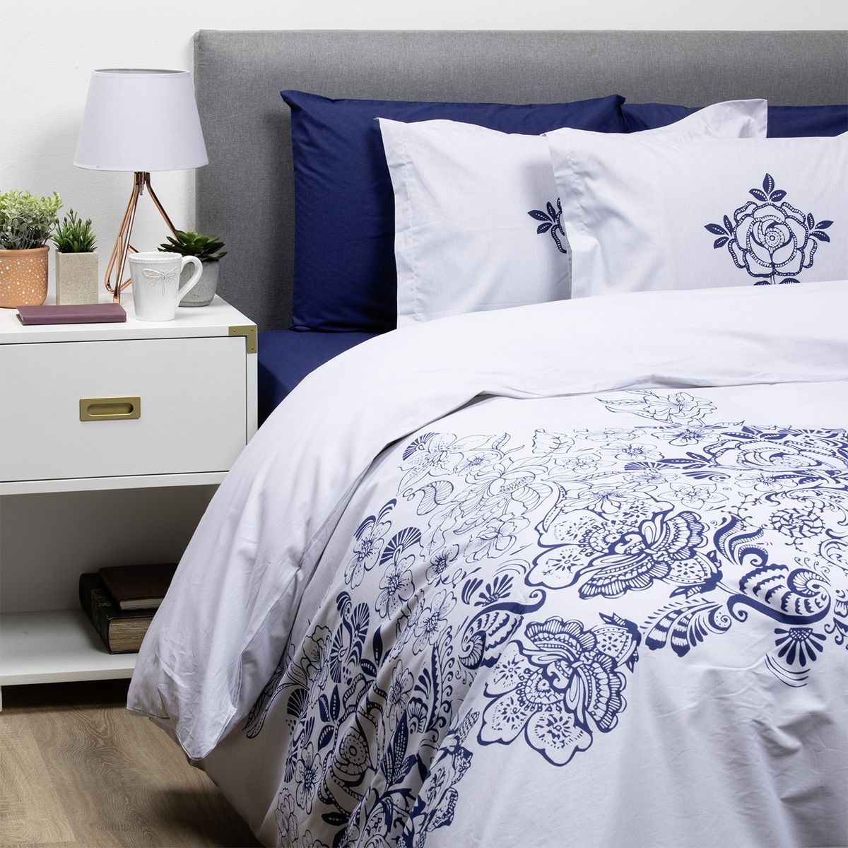 GENERICO - Set con Funda de Plumón Mandora Azul King