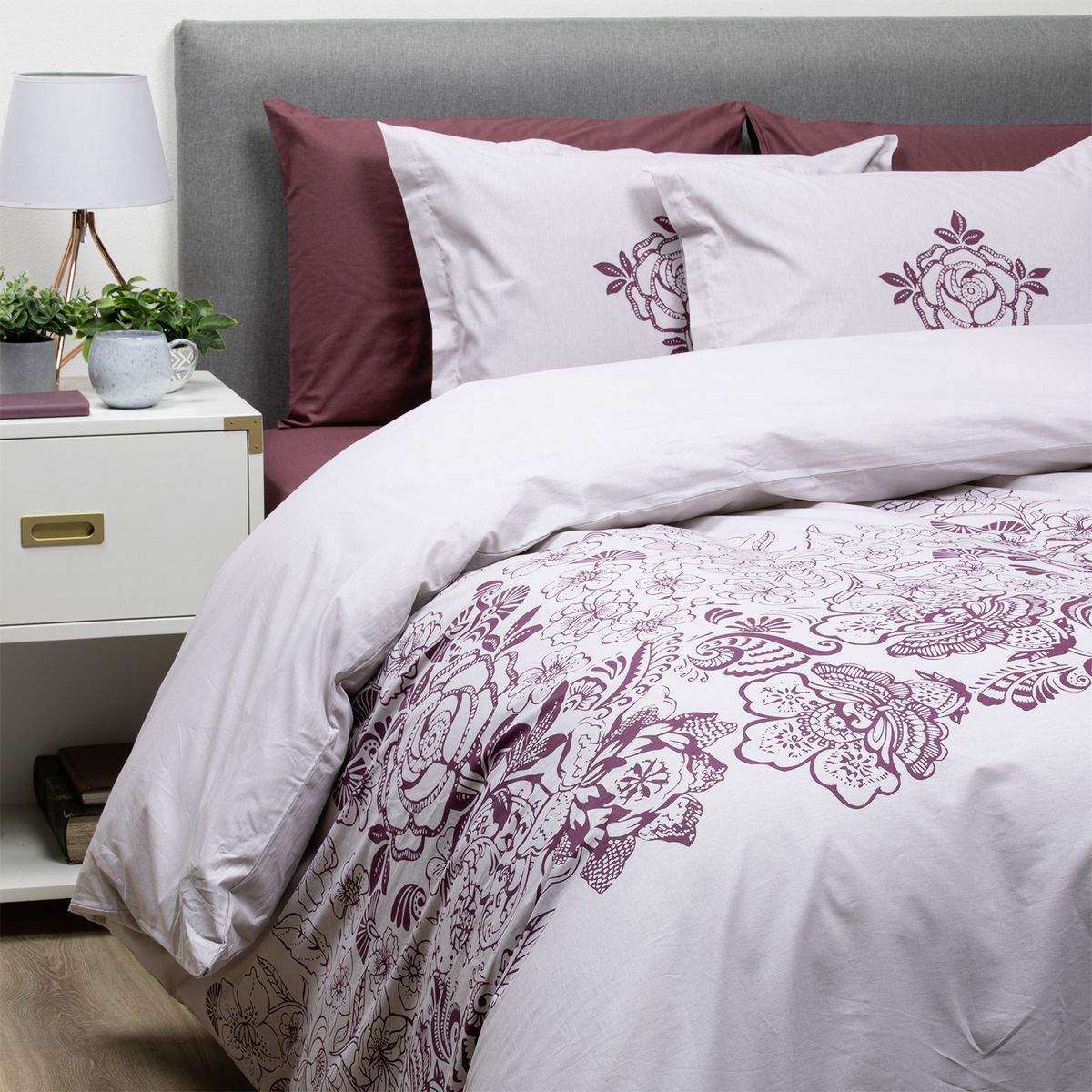 GENERICO - Set con Funda de Plumón Mandora Vino King