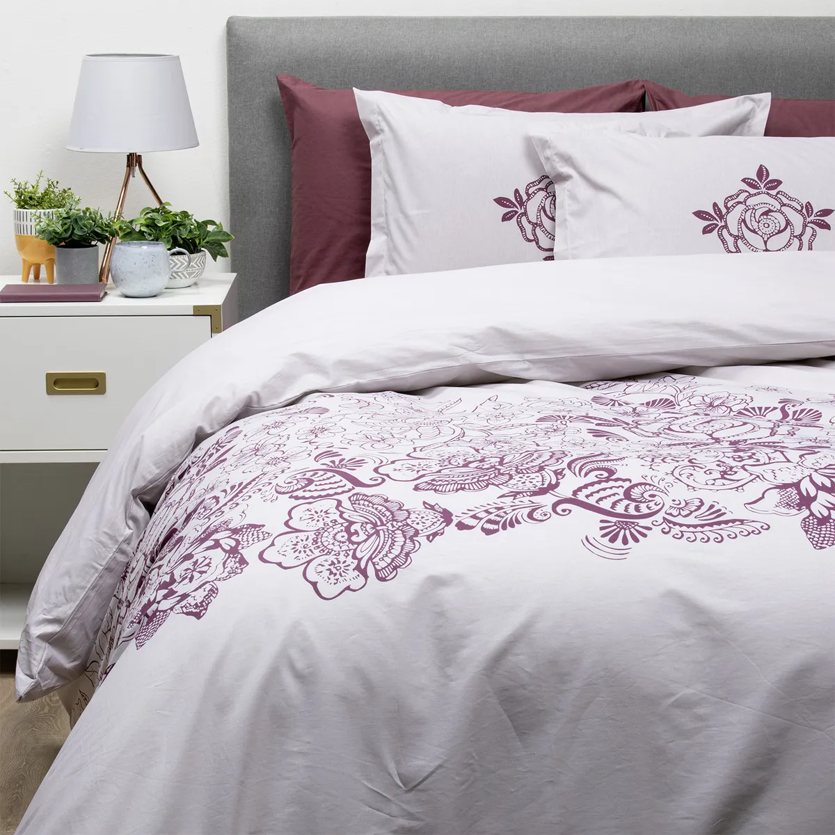 GENERICO - Set con Funda de Plumón Mandora Vino King