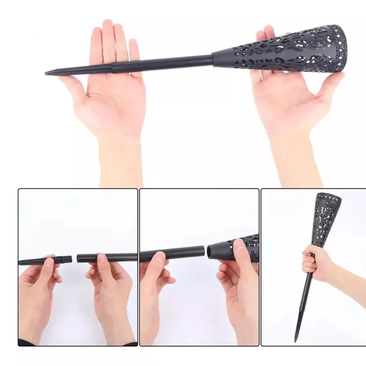 GENERICO - Set de 4 Estacas solares led diseño Proyector iluminación exterior