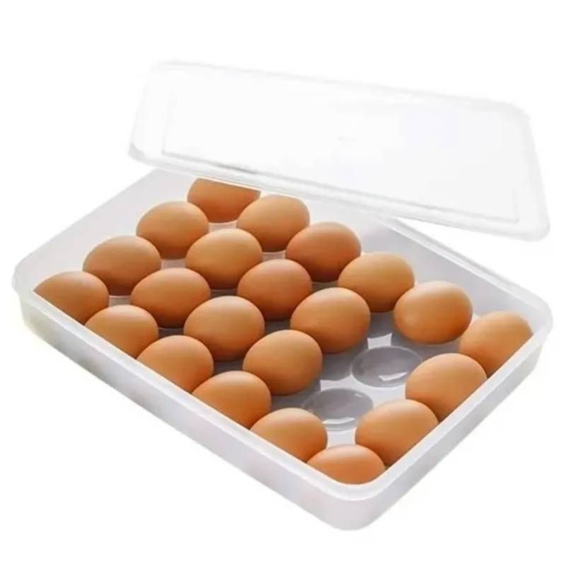 GENERICO - Huevera Organizador Huevos Refrigerador 24 Huevos Tapa
