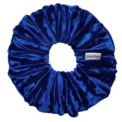 SCRUNCHIES - Maxiscrunchie terciopelo satinado azul