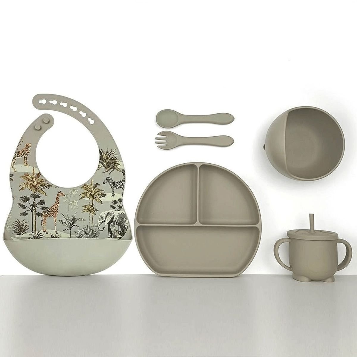 GENERICO - Set alimentación complementaria silicona clásico est Verde O