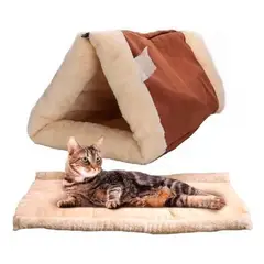 GENERICO - Cama Túnel Para Gatos Mascotas Lavable 2 En 1