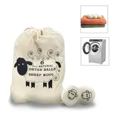 KUANGYE - Pack 6 Bolas De Lana Natural Suavizante Secado Ropa Suave