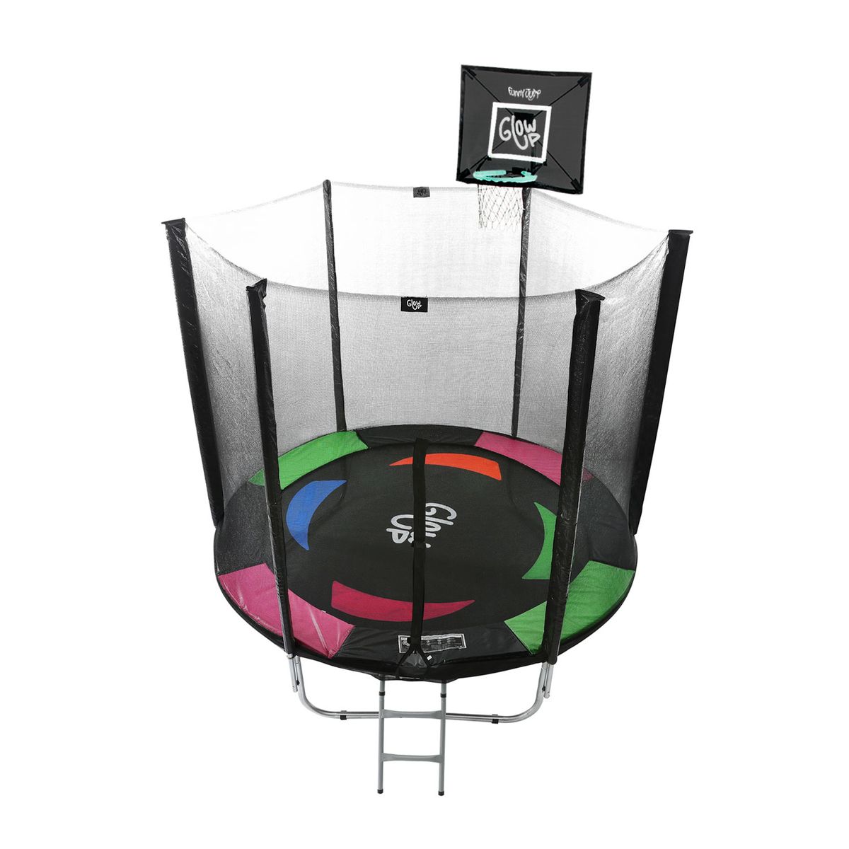 GLOWUP - Pack Cama elástica 8ft Ed Exclusiva Set de Basketball