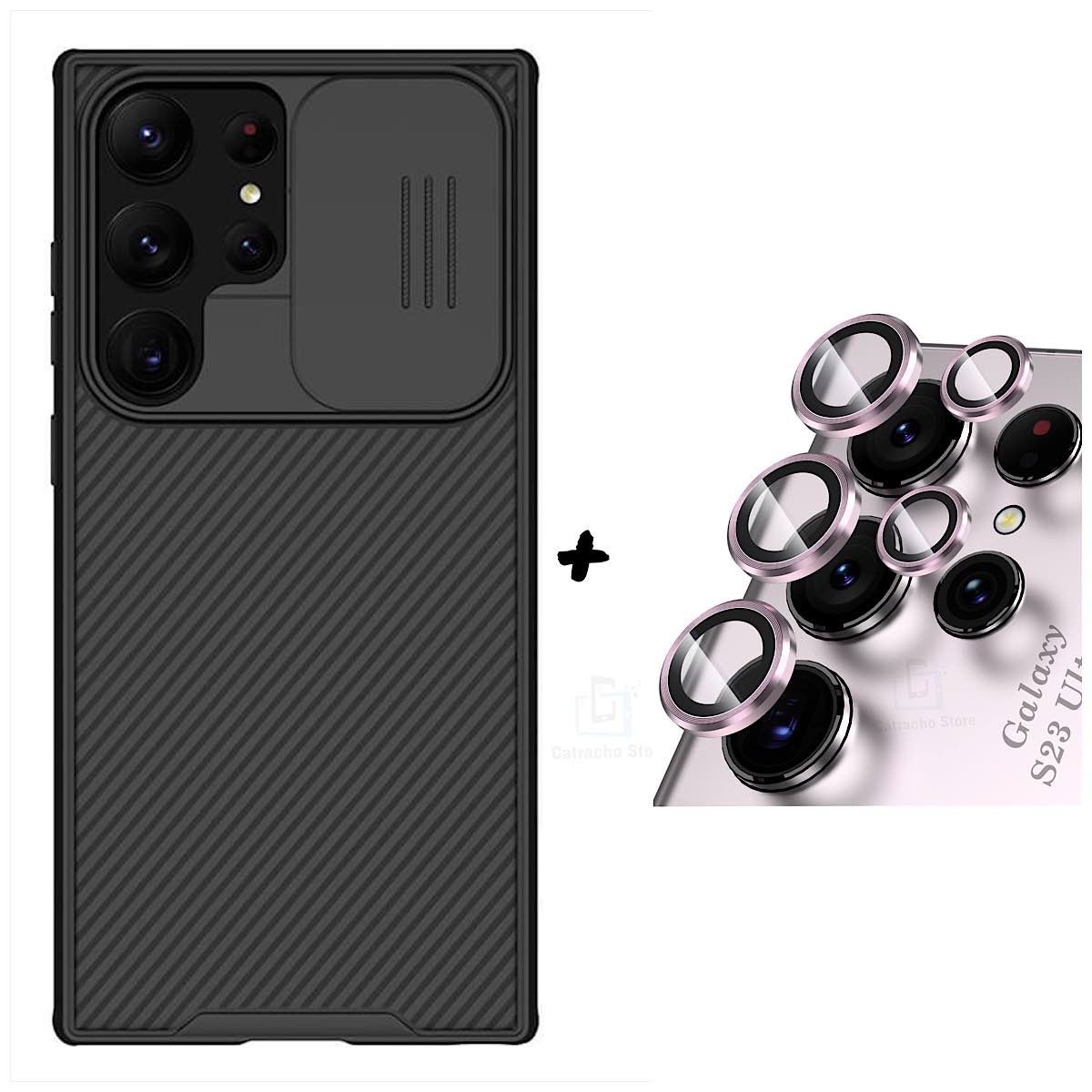 NILLKIN - Carcasa Nillkin Para Samsung S23 Ultra Negro-Protector Camara