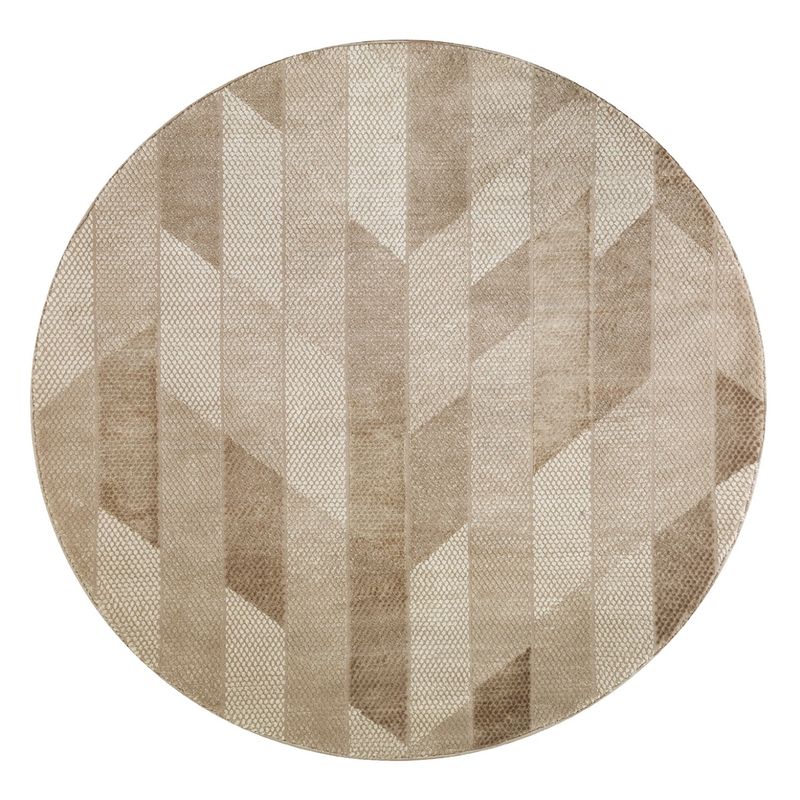 MODA ALFOMBRAS - ALFOMBRA REDONDA BABIL BEIGE 240 x 240 cm