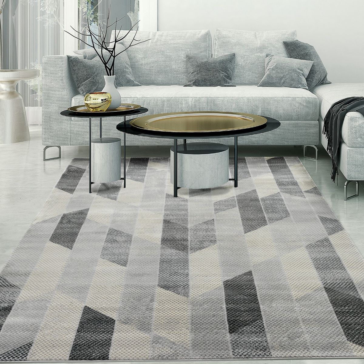 MODA ALFOMBRAS - ALFOMBRA BABIL GRIS 240 x 340 cm