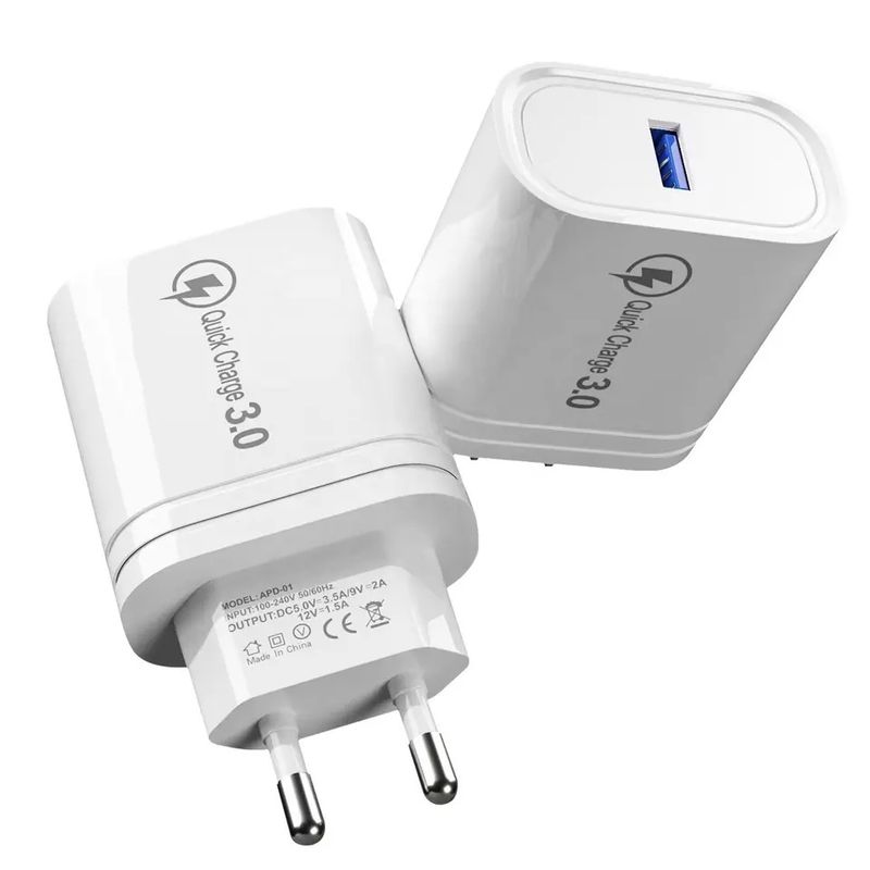GENERICO - Cabezal adaptador USB enchufe 20W con carga Rápida QC 3.0 Smartphones