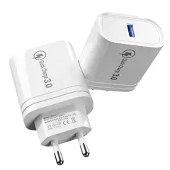 GENERICO - Cabezal adaptador USB enchufe 20W con carga Rápida QC 3.0 Smartphones